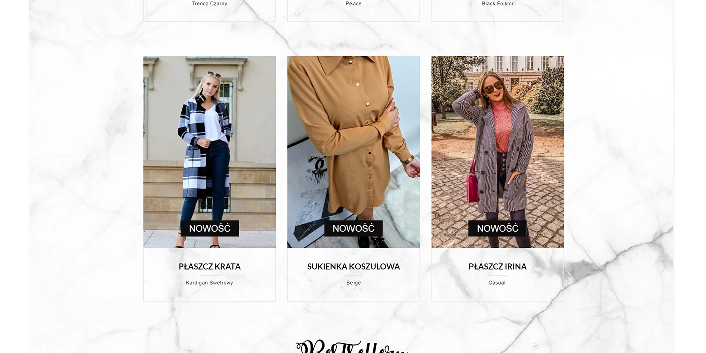Internetowy sklep odzieżowy dla Polskiej marki ubrań dla kobiet - 5 projekt