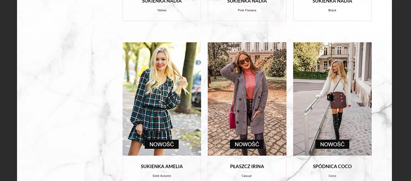 Internetowy sklep odzieżowy dla Polskiej marki ubrań dla kobiet - 12 projekt
