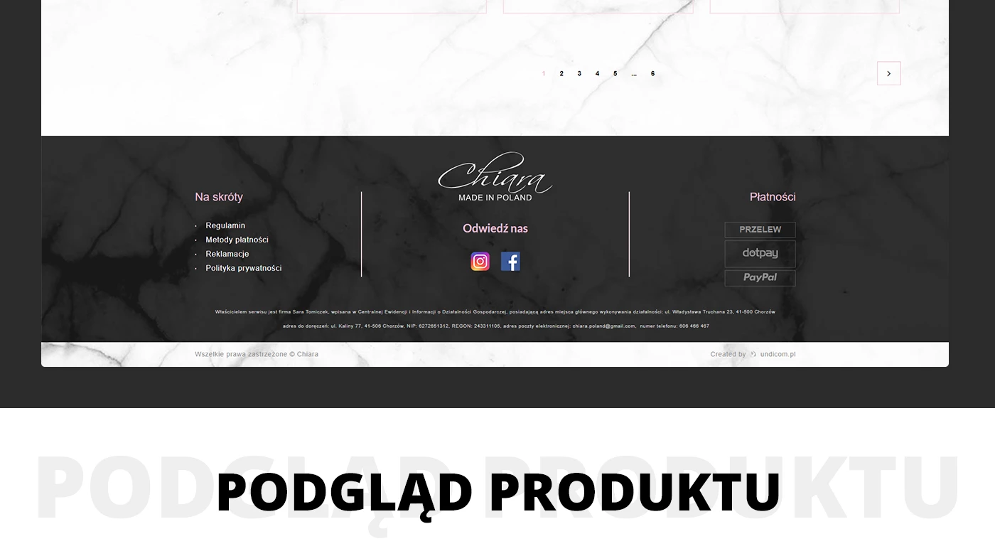 Internetowy sklep odzieżowy dla Polskiej marki ubrań dla kobiet - 13 projekt
