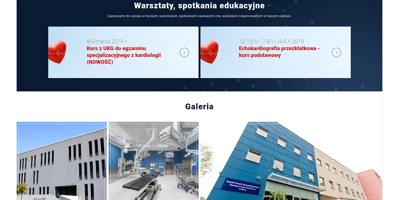 Strona internetowa dla akademickiego 
szpitala w Zabrzu - 6 projekt