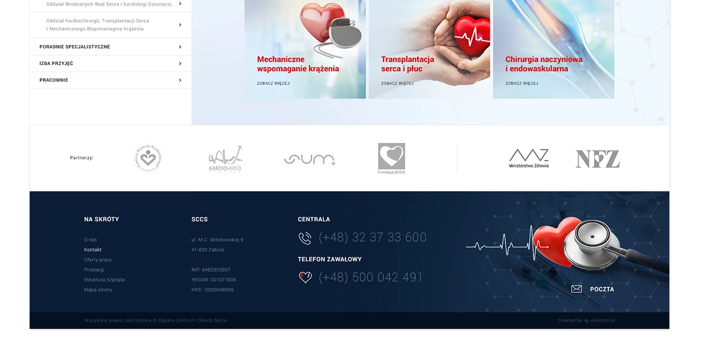 Strona internetowa dla akademickiego 
szpitala w Zabrzu - 14 projekt