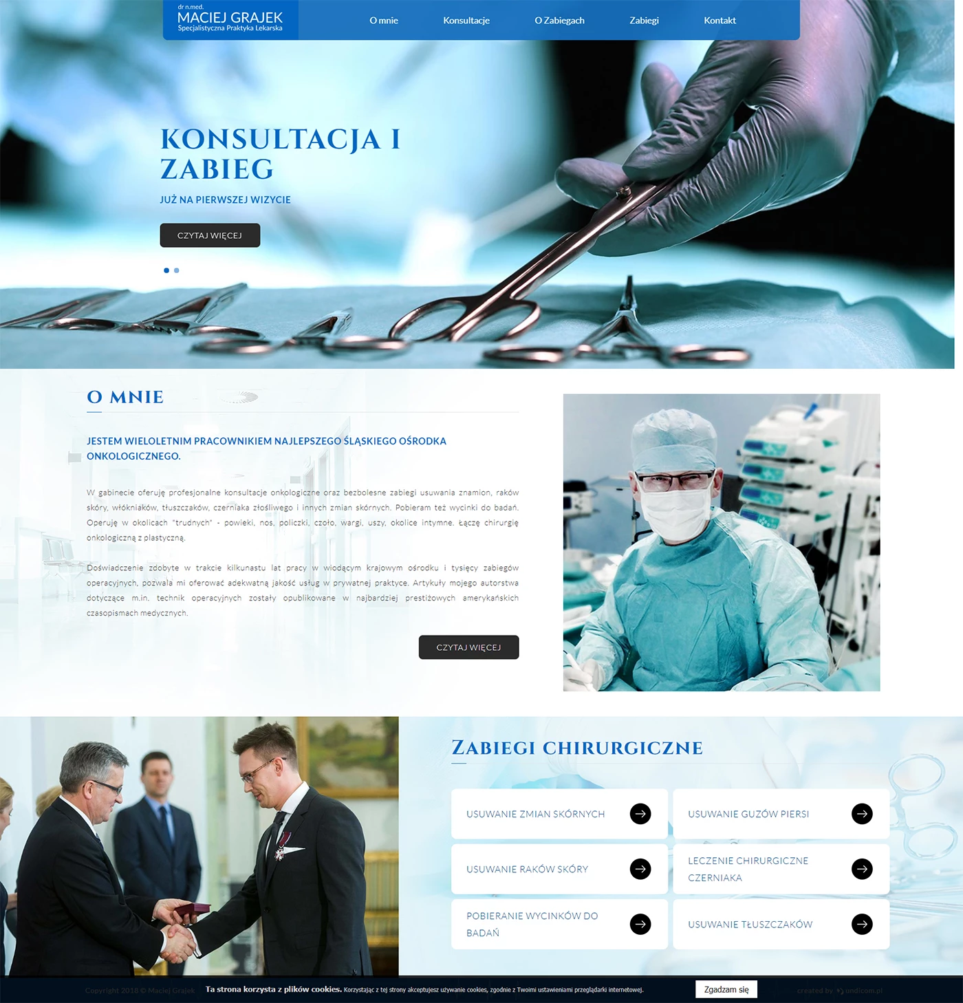 Strona internetowa dla
gabinetu lekarskiego - 1 projekt