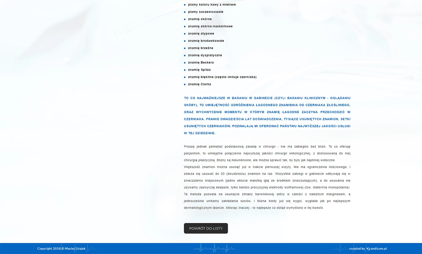 Strona internetowa dla
gabinetu lekarskiego - 5 projekt