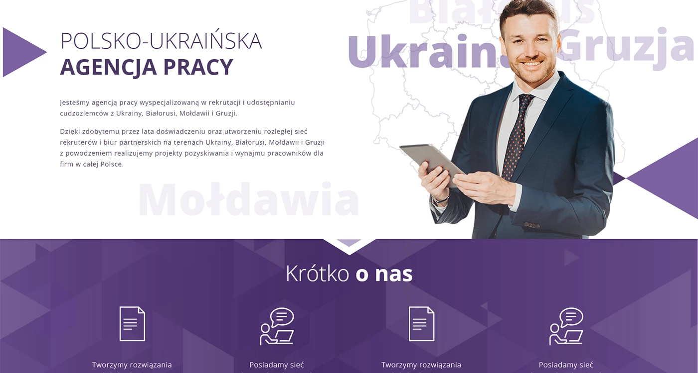 Strona dla polsko-ukraińskiej agencji pracy - 1 projekt
