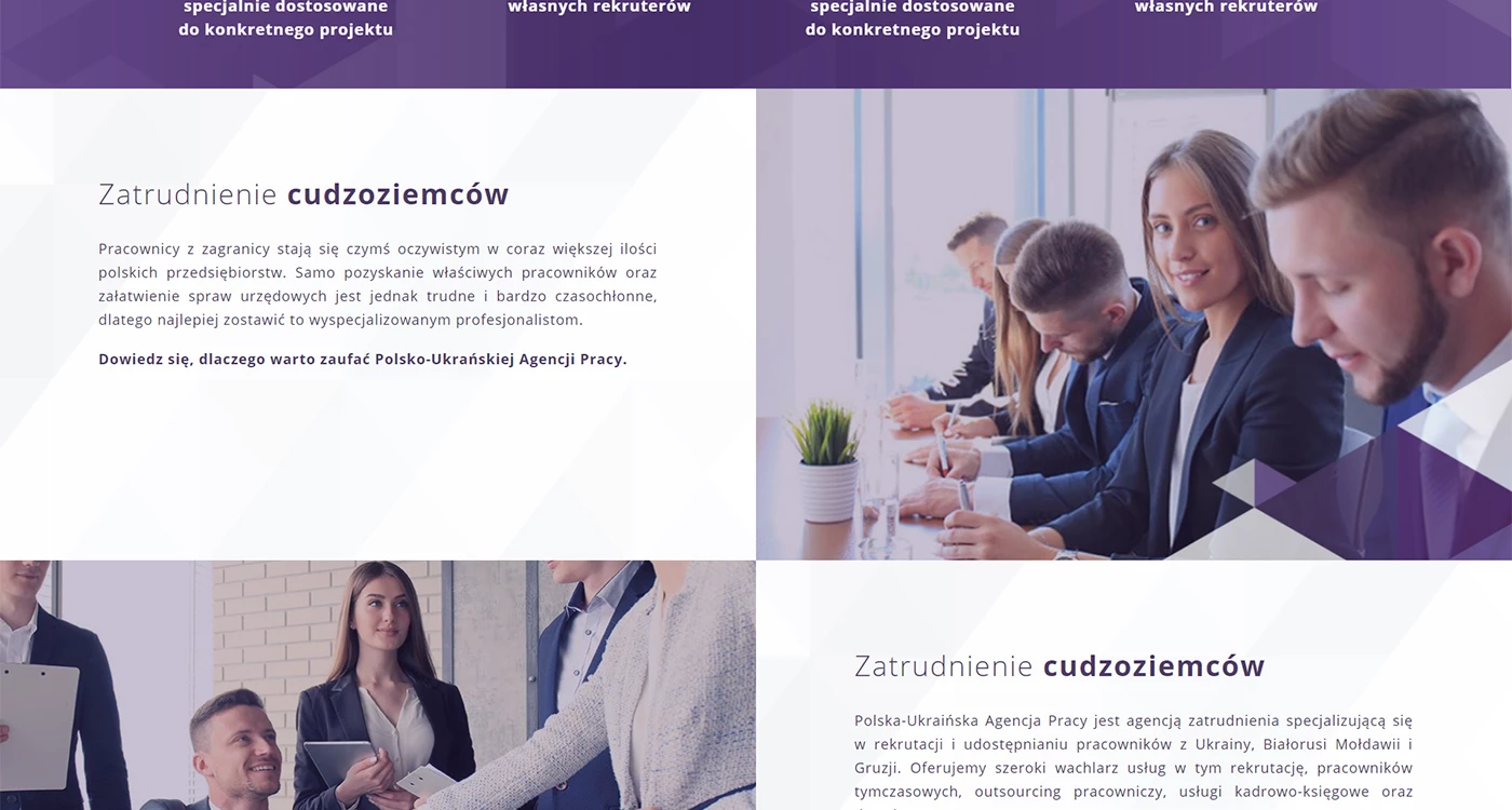 Strona dla polsko-ukraińskiej agencji pracy - 2 projekt