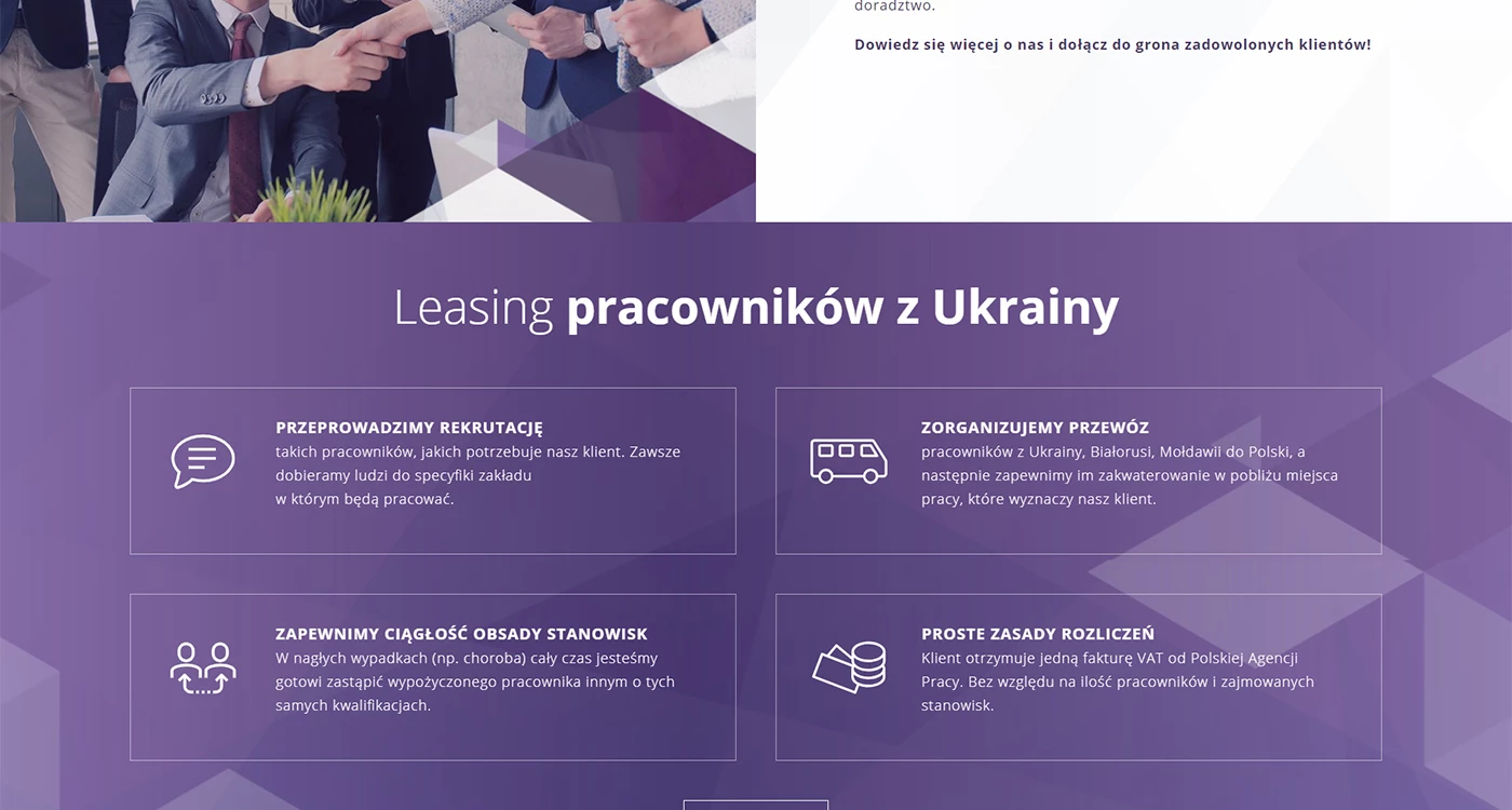 Strona dla polsko-ukraińskiej agencji pracy - 3 projekt