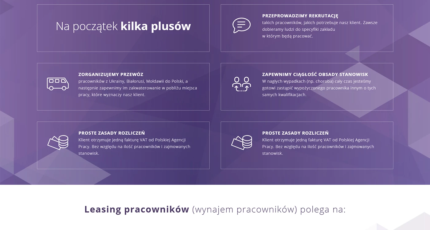 Strona dla polsko-ukraińskiej agencji pracy - 7 projekt