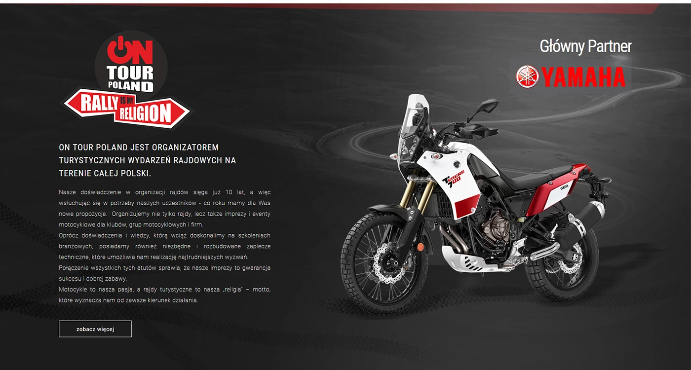 Strona internetowa dla organizatora rajdów motocyklowych - 4 projekt