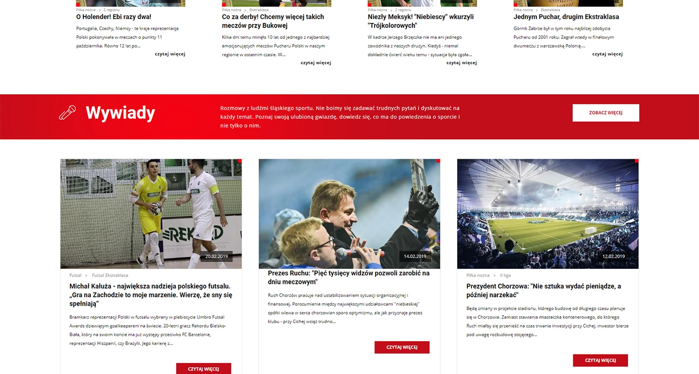 Internetowy portal sportowy - 5 projekt