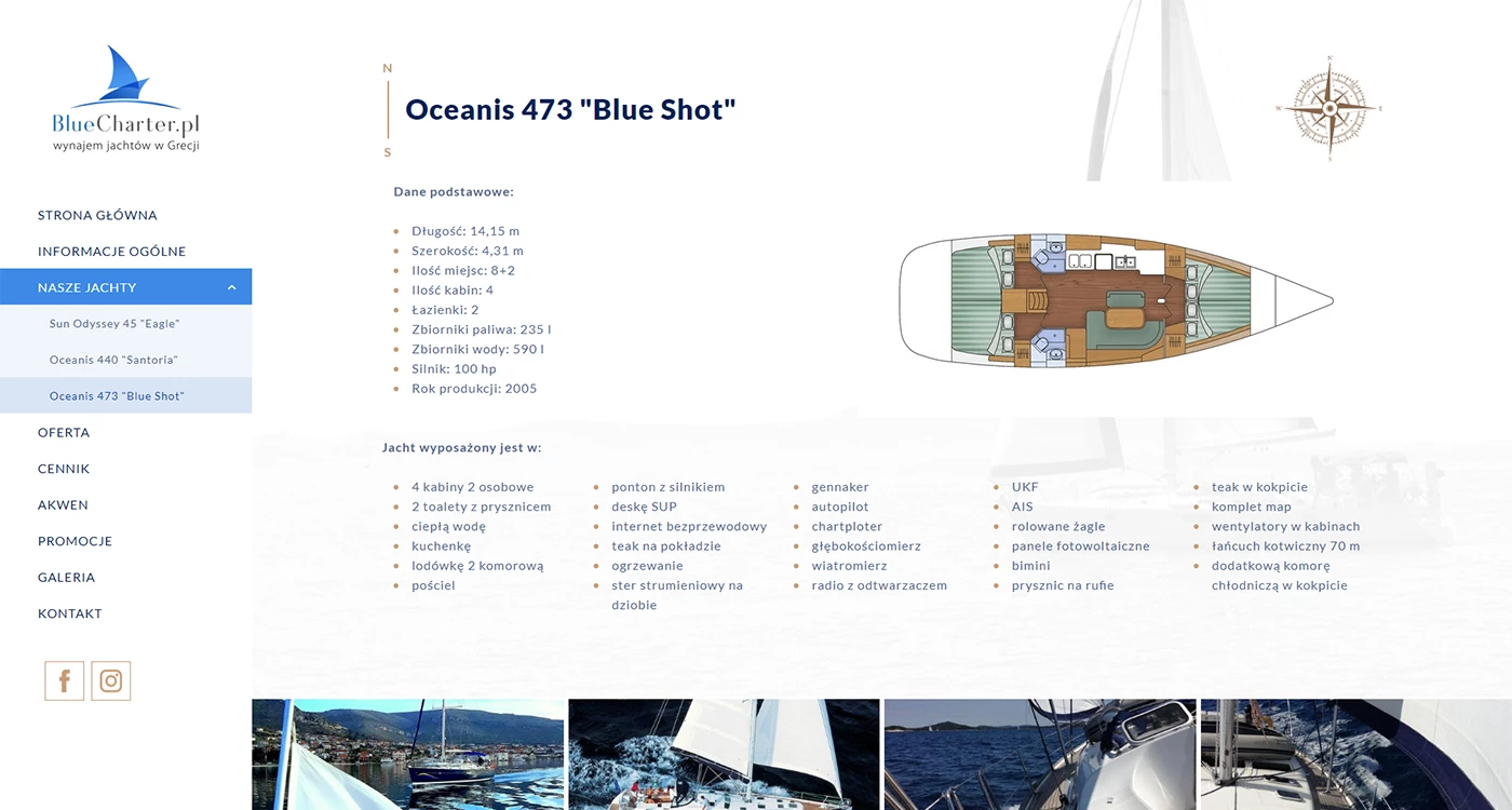 Blue Charter-wynajem jachtów w Grecji - Motoryzacja i transport - Strony www - 8 projekt