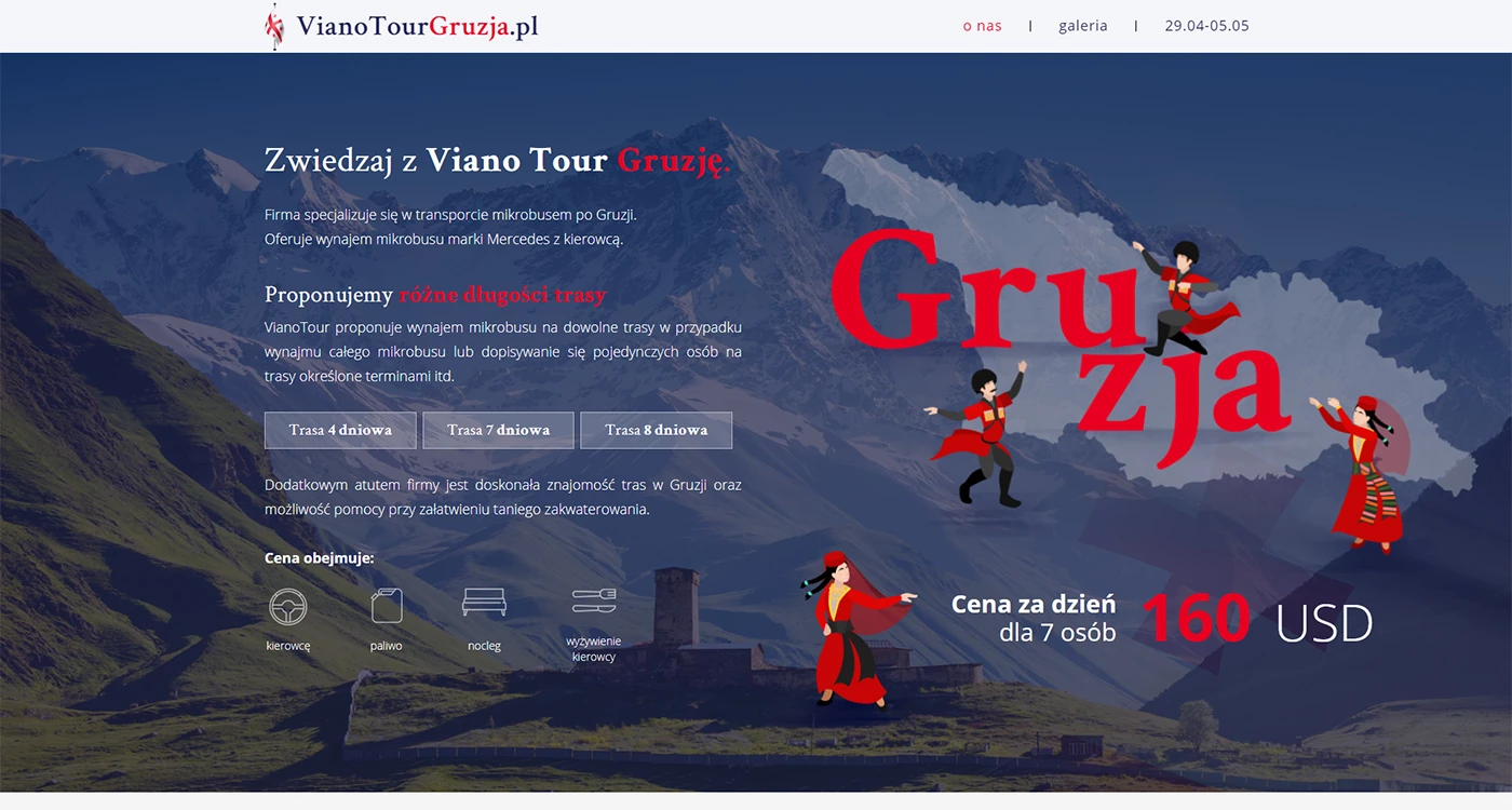 Viano Tour Gruzja - Turystyka - Strony www - 1 projekt