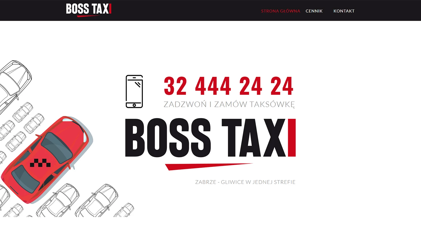 Strona OnePage dla sieci taxi - 1 projekt