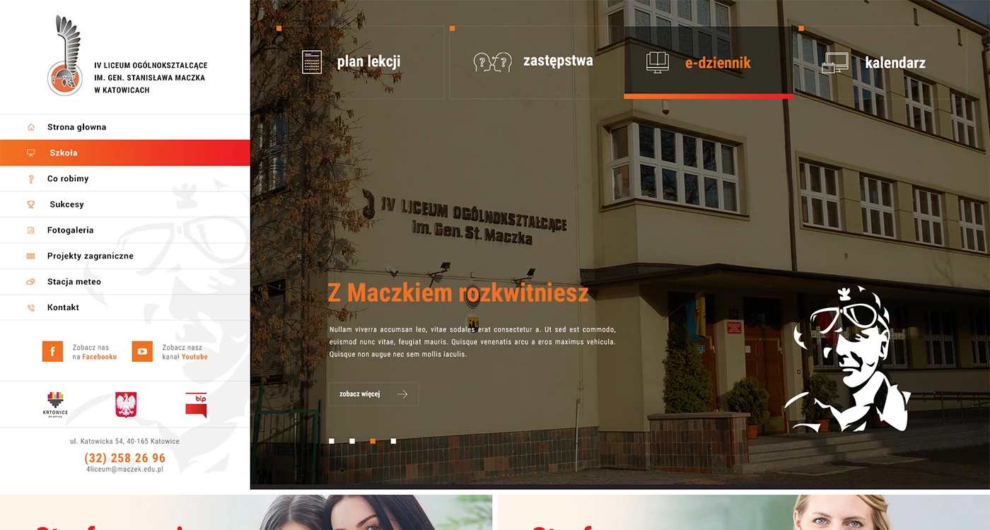 Strona internetowa dla Liceum w Katowicach - 1 projekt