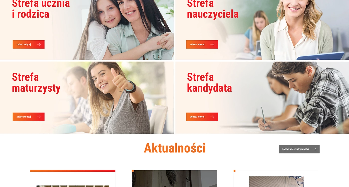Strona internetowa dla Liceum w Katowicach - 2 projekt
