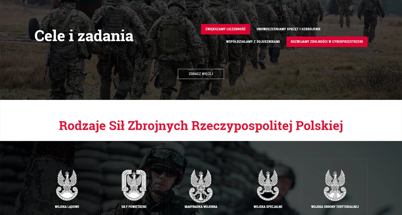 Wojsko Polskie - Wojsko i militaria - Strony www - 14 projekt