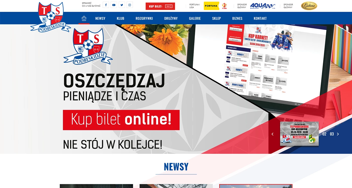 TS Podbeskidzie Bielsko-Biała - Sport - Strony www - 2 projekt