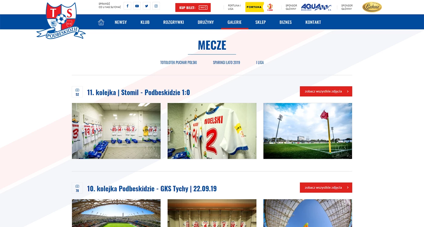 TS Podbeskidzie Bielsko-Biała - Sport - Strony www - 16 projekt