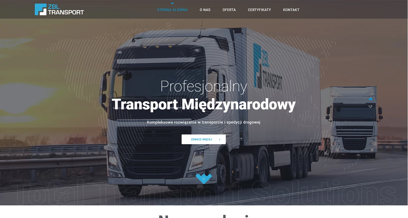 ZBL Transport - Motoryzacja i transport - Strony www - 1 projekt