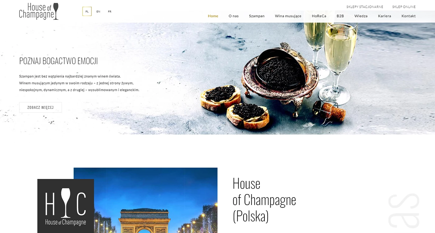 House of Champagne - Gastronomia - Strony www - 10 projekt