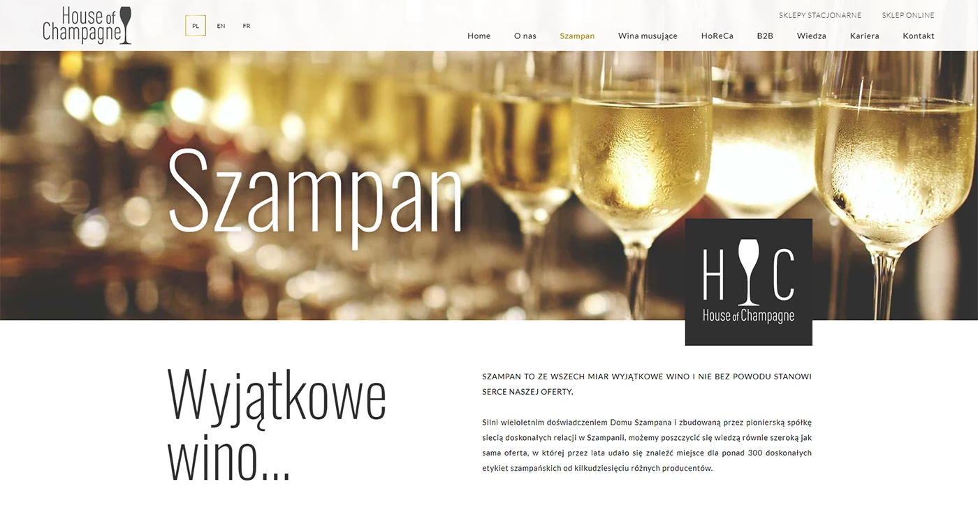 House of Champagne - Gastronomia - Strony www - 12 projekt
