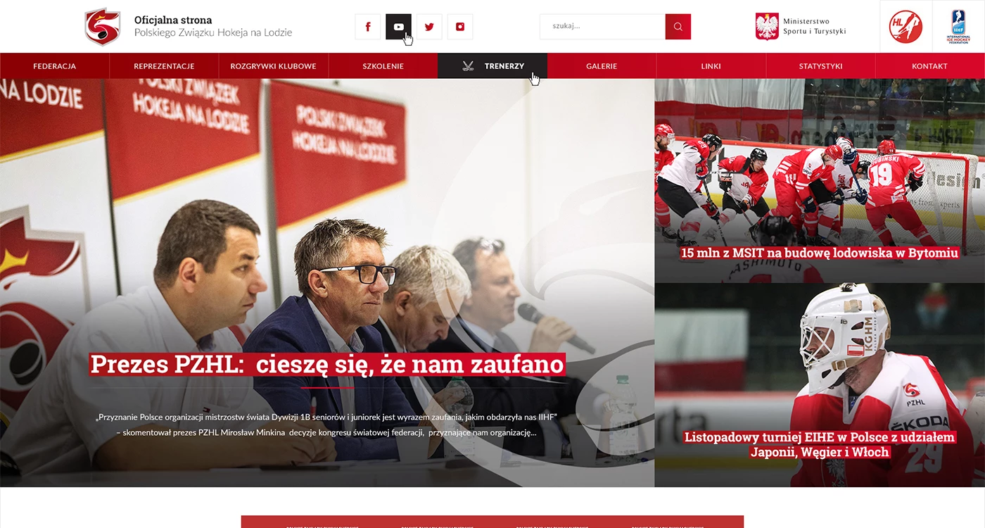 Polski Związek Hokeja na Lodzie - Sport - Portale - 1 projekt